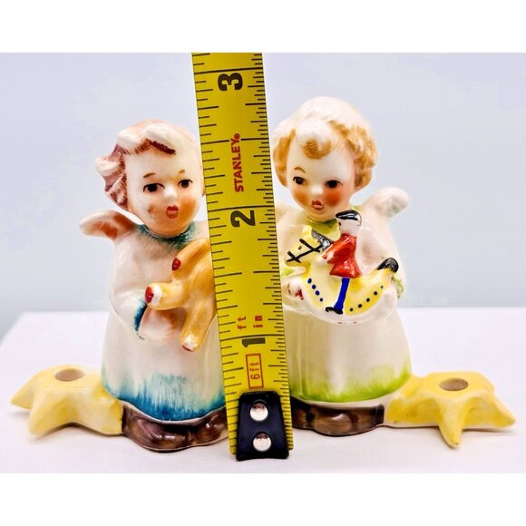 Vintage Goebel Angel Candle Holder Teddy Bear Rocking Horse Lot of 2 - Picture 11 of 11
